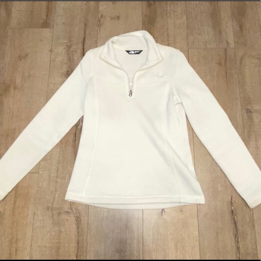 The North Face cream half zip Pullover